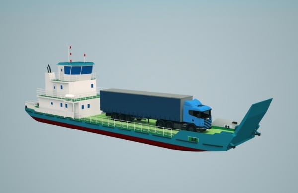 Баржа самходная, морская, с аппарелью